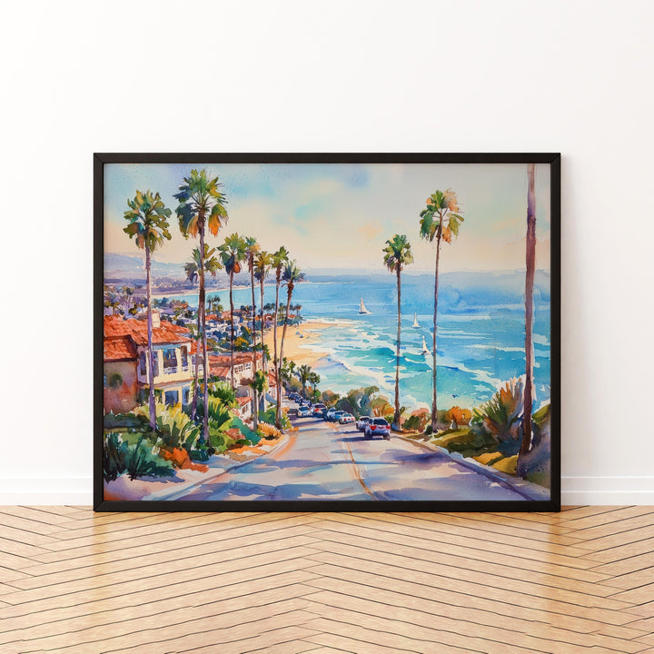 Newport Beach California Watercolor Poster Newport Travel Print Coastal City Painting Ocean Wall Art USA Decor Souvenir