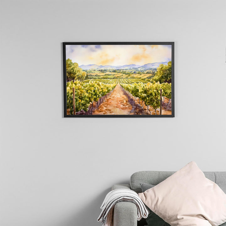 Napa Valley California Watercolor Poster Napa Travel Print Vineyard Painting Wine Country Wall Art USA Decor Souvenir