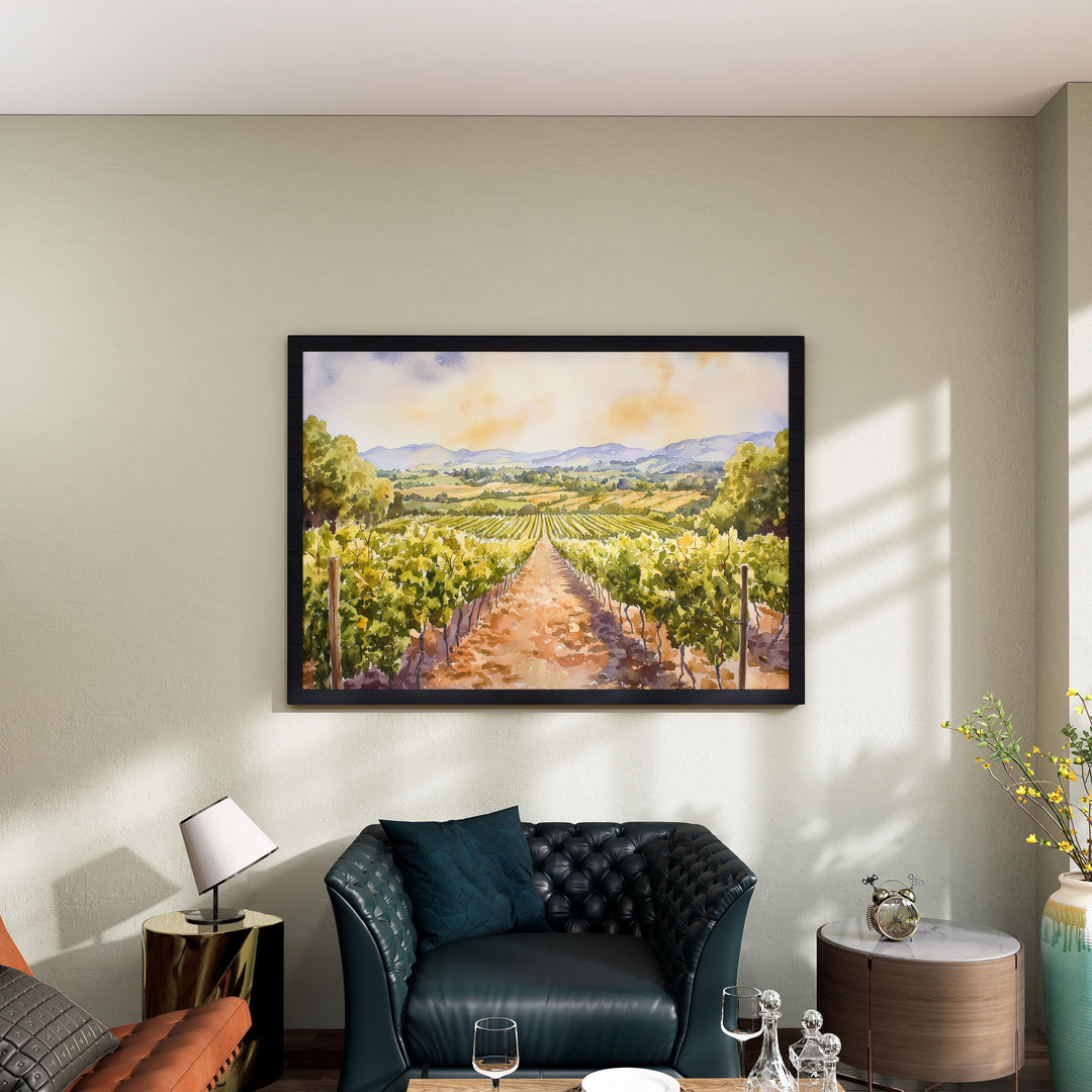 Napa Valley California Watercolor Poster Napa Travel Print Vineyard Painting Wine Country Wall Art USA Decor Souvenir