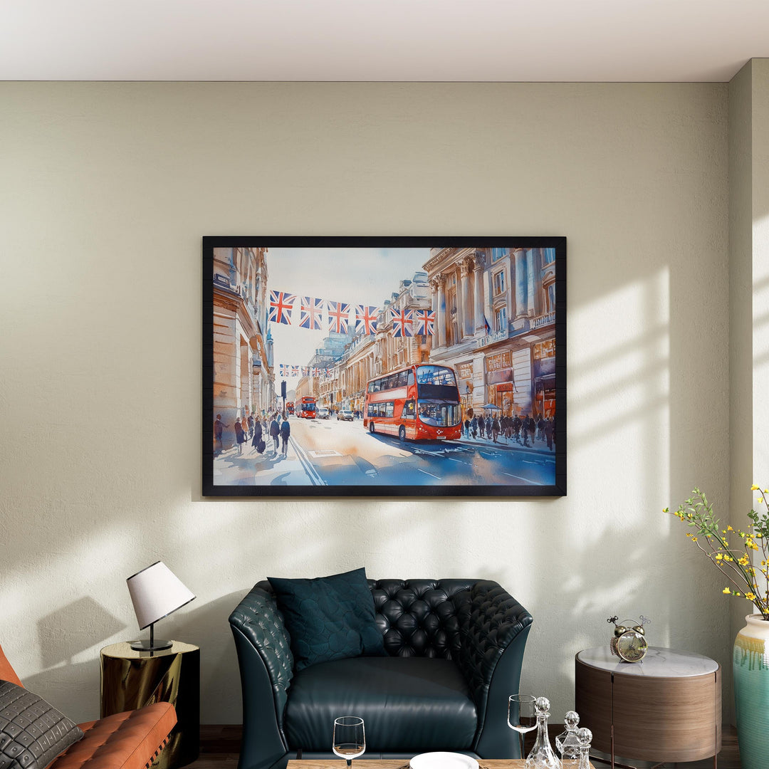 Regent Street London Watercolor Poster London Travel Print City Street Painting Architecture Wall Art UK Decor Souvenir