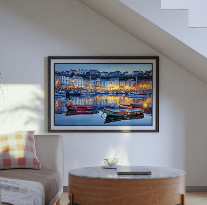 Brixham Devon Watercolor Poster Brixham Travel Print Harbour Town Painting Coastal Wall Art South West England Souvenir