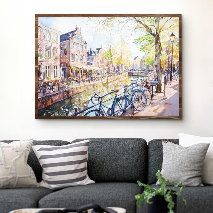 Utrecht Netherlands Watercolor Poster Utrecht Travel Print Canal City Painting Historic Wall Art Europe Decor Souvenir