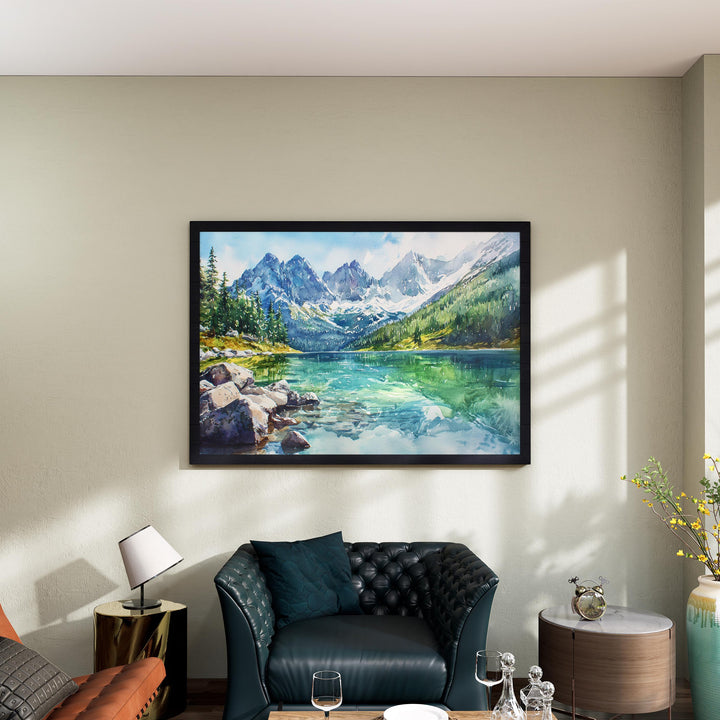 Tatra Mountains Poland Watercolor Poster Tatra Travel Print Mountain Landscape Painting Nature Wall Art Europe Souvenir