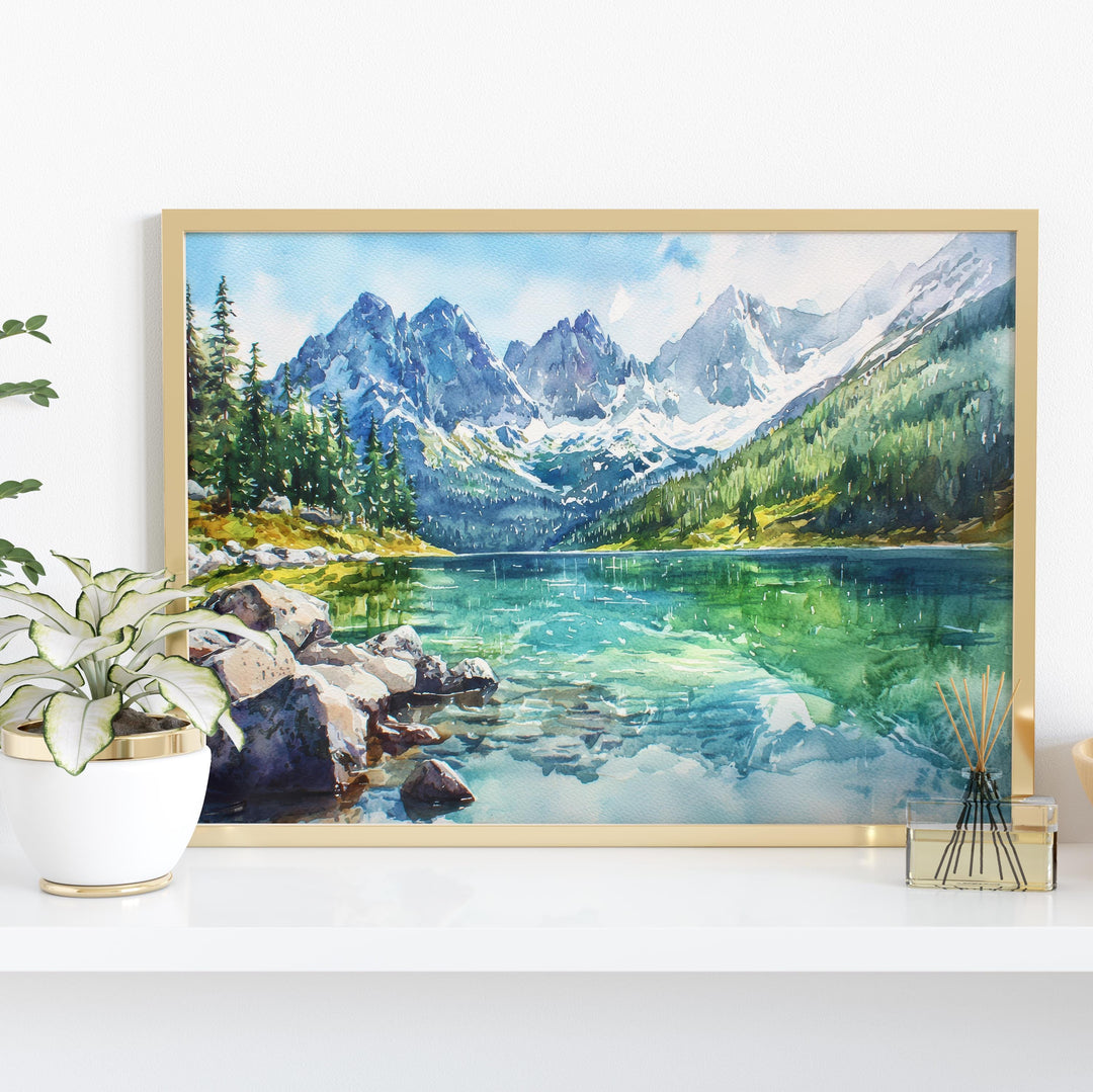Tatra Mountains Poland Watercolor Poster Tatra Travel Print Mountain Landscape Painting Nature Wall Art Europe Souvenir