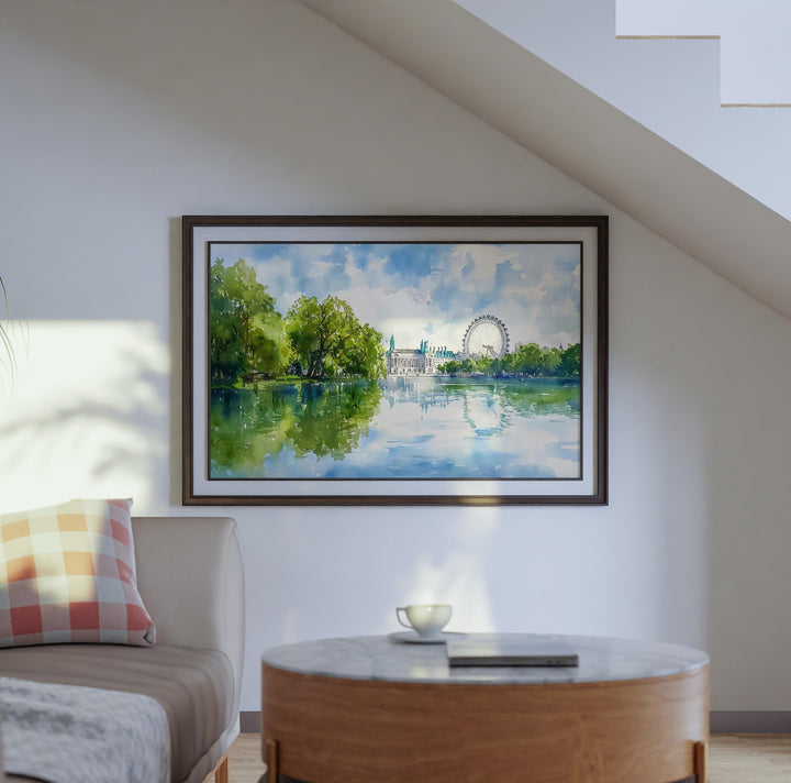 St James’s Park London Watercolor Poster London Travel Print City Park Painting Landmark Wall Art UK Decor Souvenir