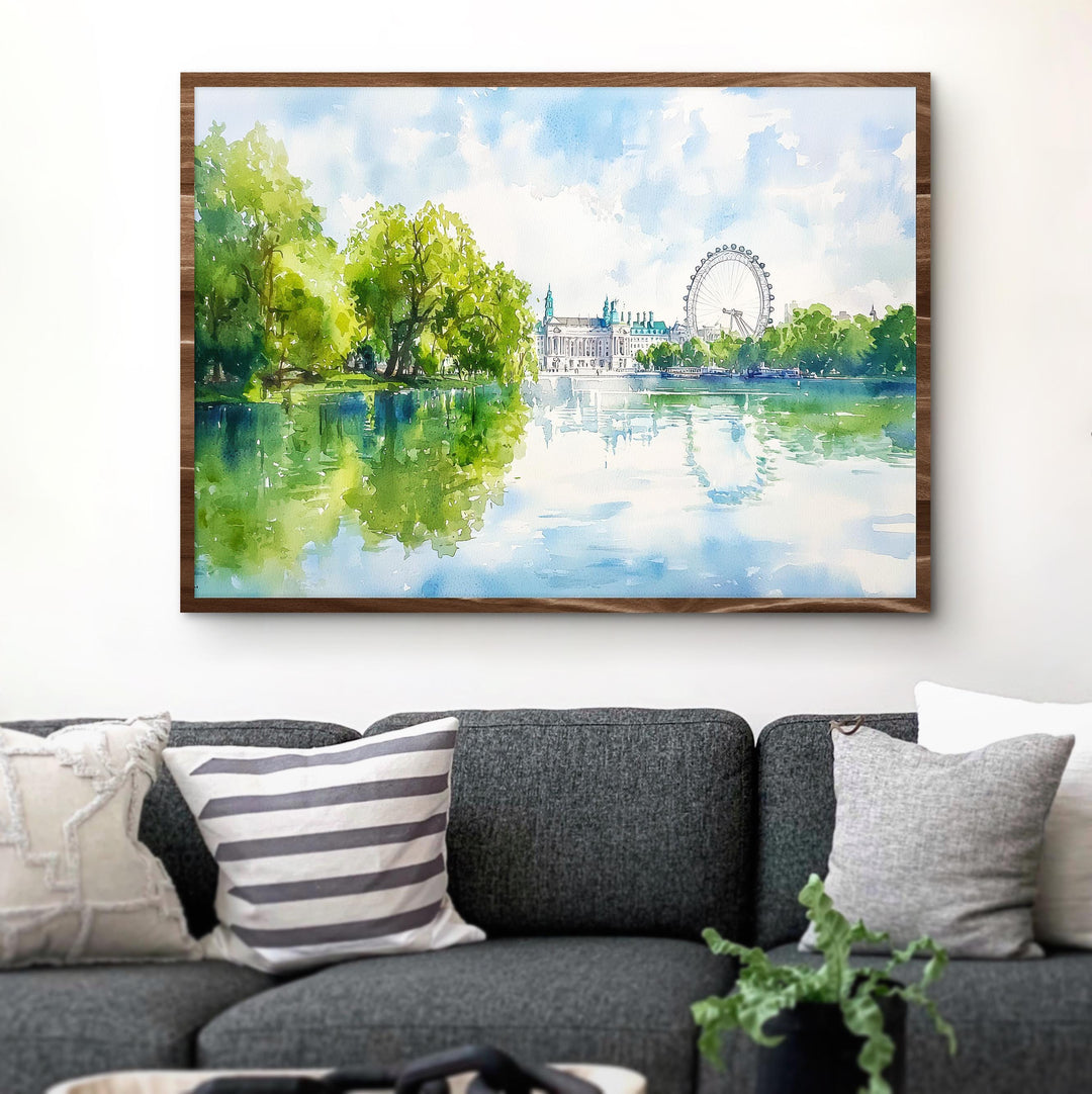 St James’s Park London Watercolor Poster London Travel Print City Park Painting Landmark Wall Art UK Decor Souvenir