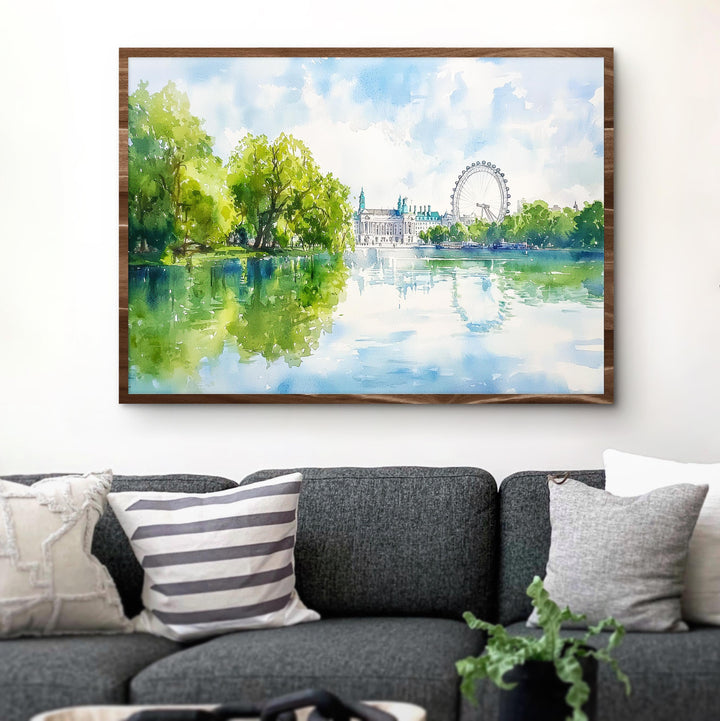 St James’s Park London Watercolor Poster London Travel Print City Park Painting Landmark Wall Art UK Decor Souvenir