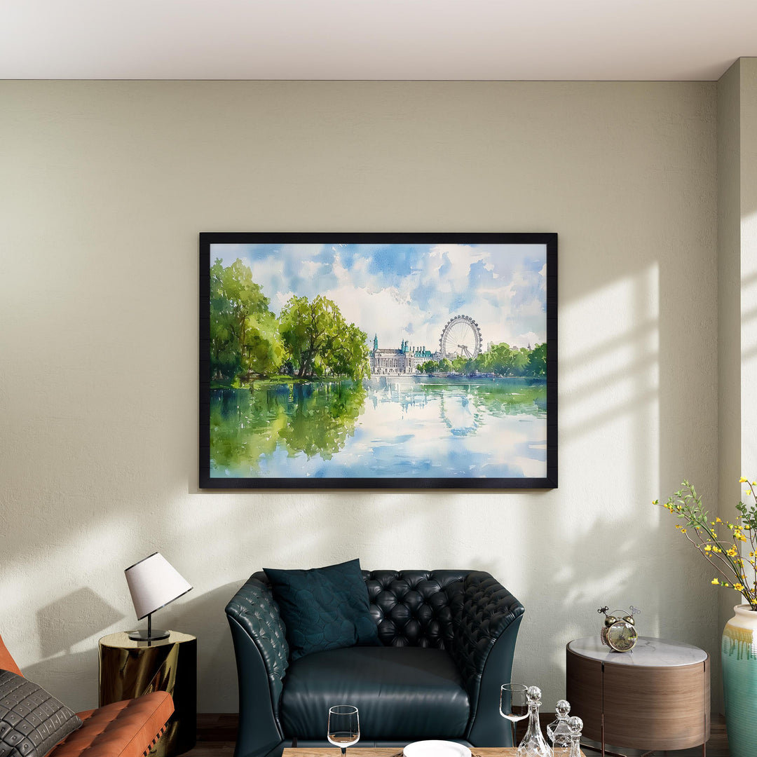 St James’s Park London Watercolor Poster London Travel Print City Park Painting Landmark Wall Art UK Decor Souvenir