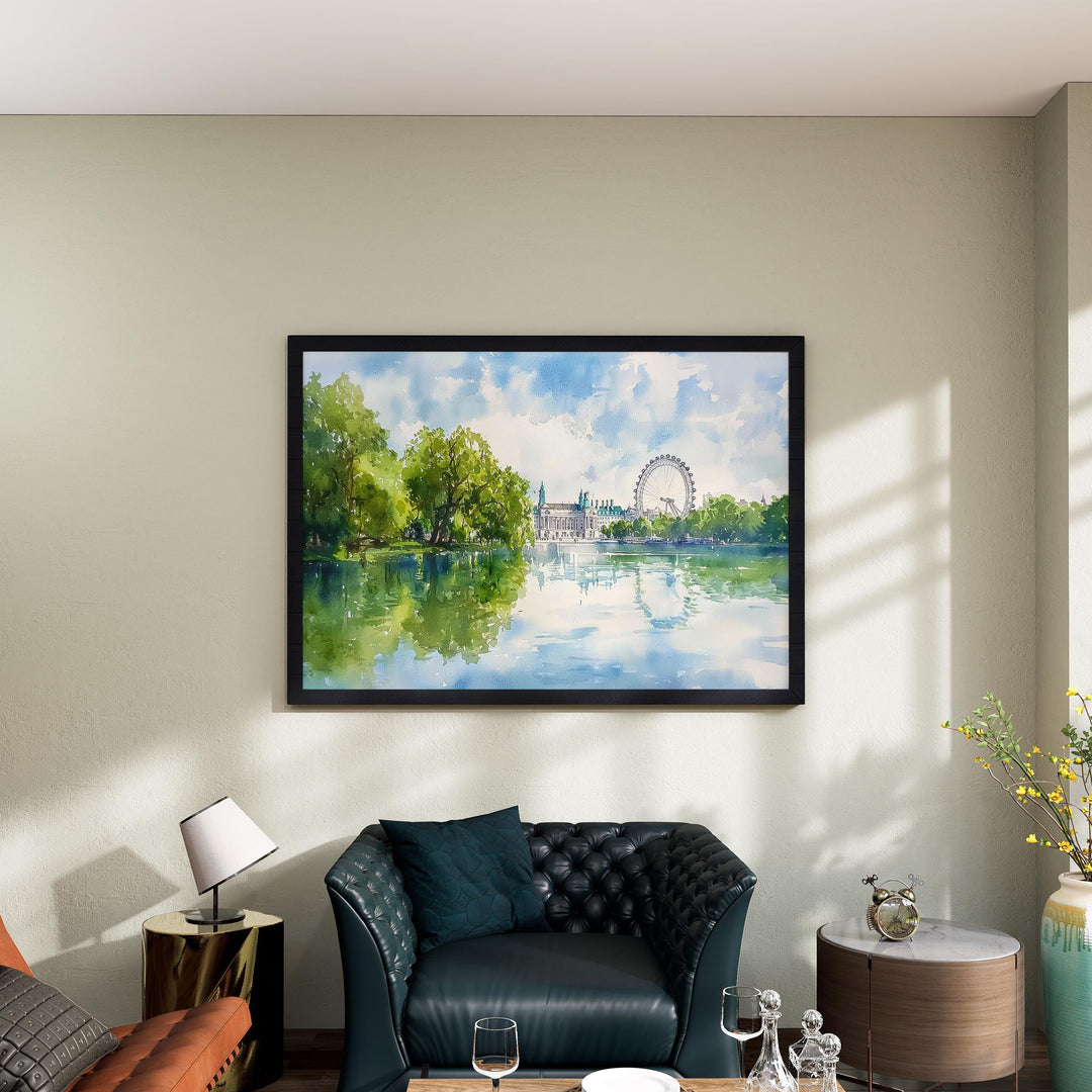 St James’s Park London Watercolor Poster London Travel Print City Park Painting Landmark Wall Art UK Decor Souvenir