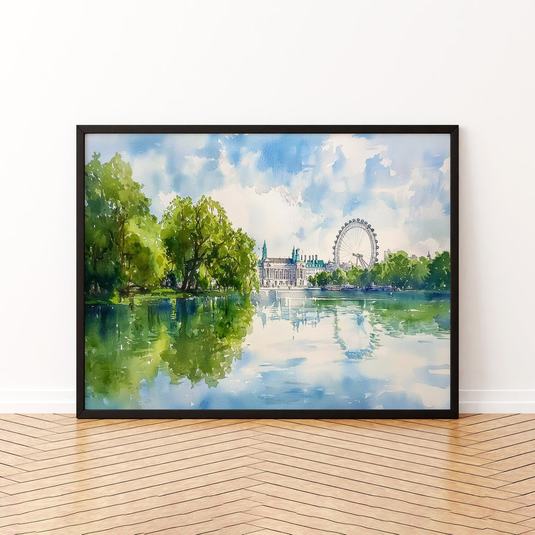 St James’s Park London Watercolor Poster London Travel Print City Park Painting Landmark Wall Art UK Decor Souvenir