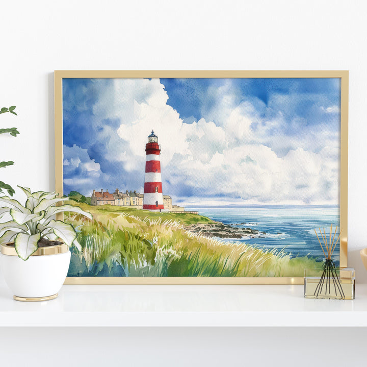 Plymouth Devon Watercolor Poster Plymouth Travel Print Coastal City Painting Harbour Wall Art South West England Souvenir
