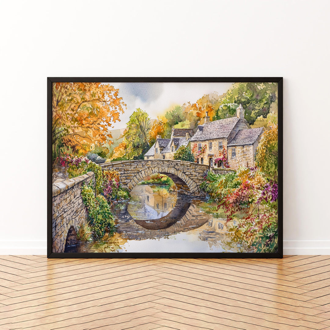 Malham England Watercolor Poster Malham Travel Print Countryside Painting Yorkshire Dales Wall Art UK Decor Souvenir