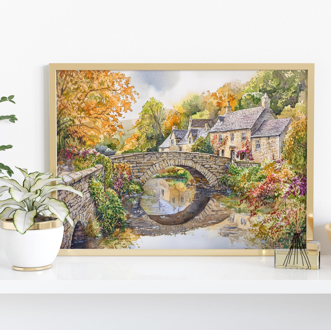 Malham England Watercolor Poster Malham Travel Print Countryside Painting Yorkshire Dales Wall Art UK Decor Souvenir