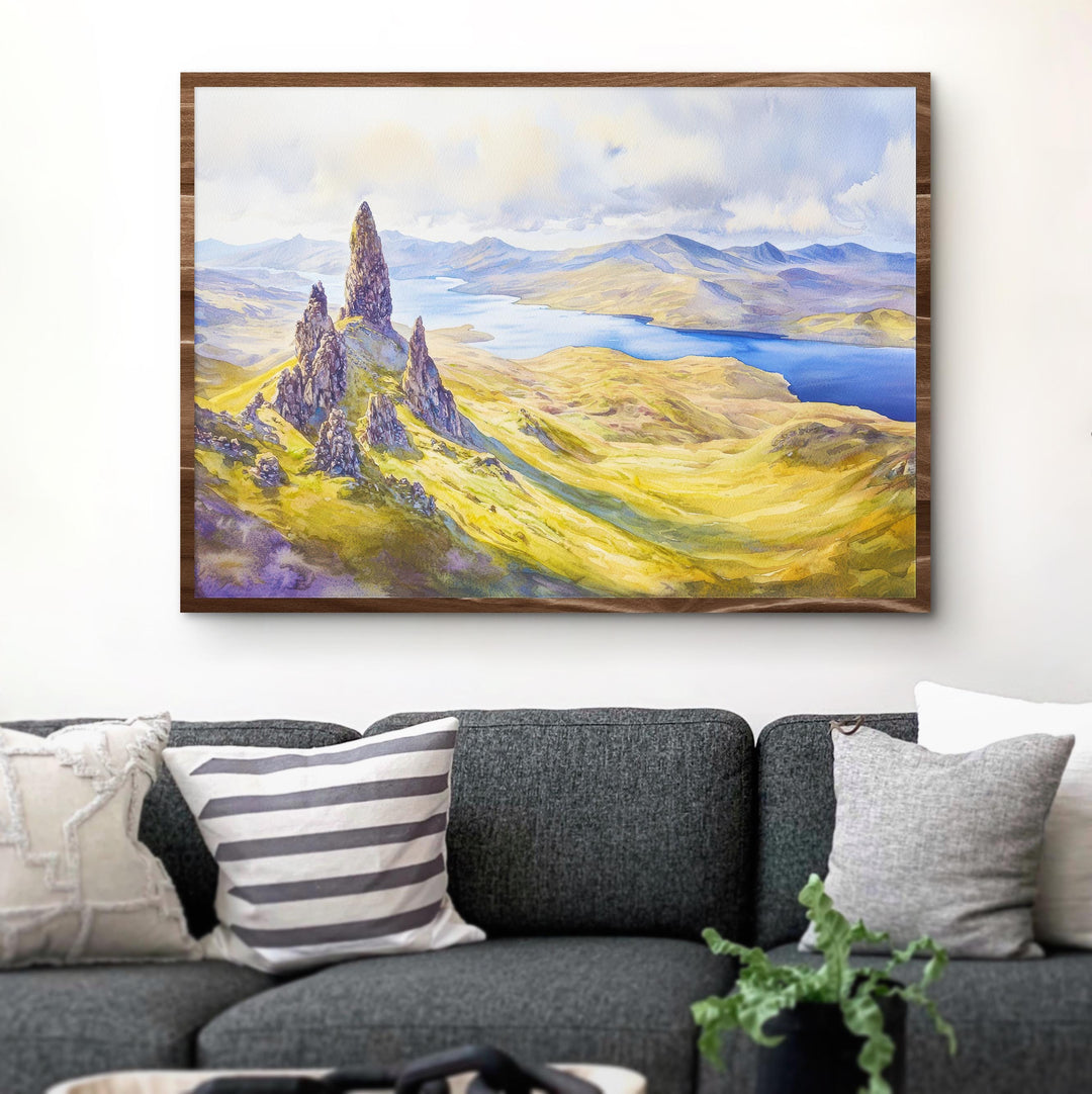 Isle of Skye Scotland Watercolor Poster Isle of Skye Travel Print Highland Landscape Painting Nature Wall Art UK Souvenir