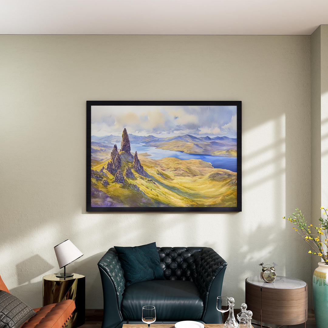 Isle of Skye Scotland Watercolor Poster Isle of Skye Travel Print Highland Landscape Painting Nature Wall Art UK Souvenir