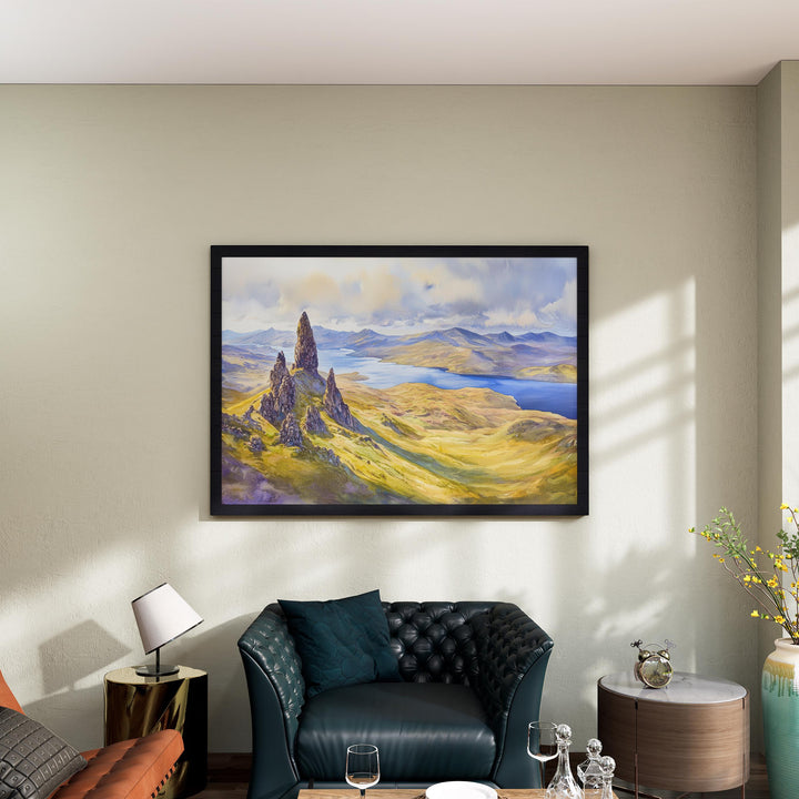 Isle of Skye Scotland Watercolor Poster Isle of Skye Travel Print Highland Landscape Painting Nature Wall Art UK Souvenir