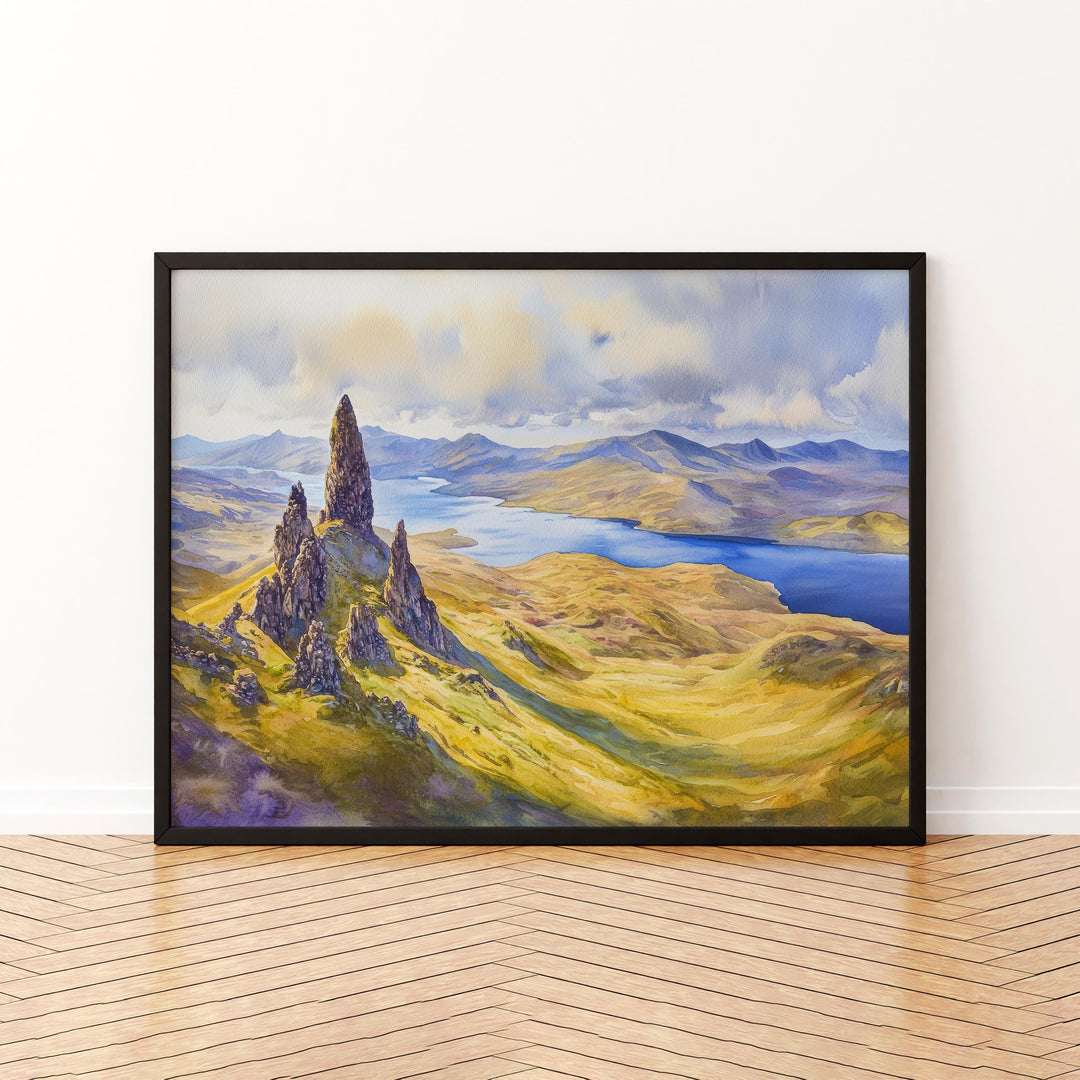 Isle of Skye Scotland Watercolor Poster Isle of Skye Travel Print Highland Landscape Painting Nature Wall Art UK Souvenir