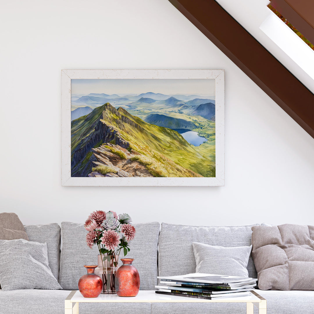Helvellyn England Watercolor Poster Helvellyn Travel Print Lake District Painting Mountain Landscape Wall Art UK Souvenir