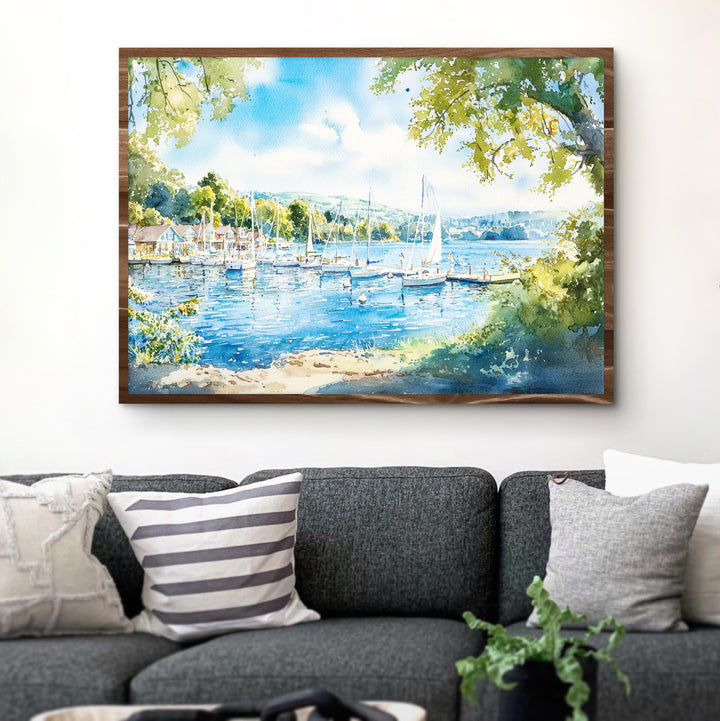 Bowness England Watercolor Poster Bowness Travel Print Lake District Painting Windermere Wall Art UK Decor Souvenir