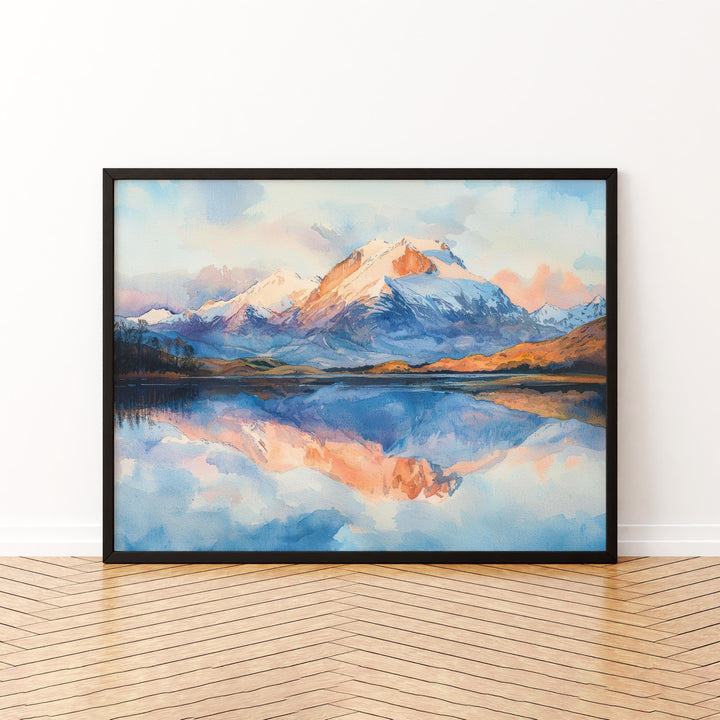 Ben Nevis Scotland Watercolor Poster Ben Nevis Travel Print Highland Mountain Painting Landscape Wall Art UK Souvenir