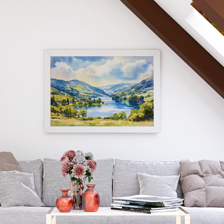 Ambleside England Watercolor Poster Ambleside Travel Print Lake District Village Painting Countryside Wall Art UK Souvenir