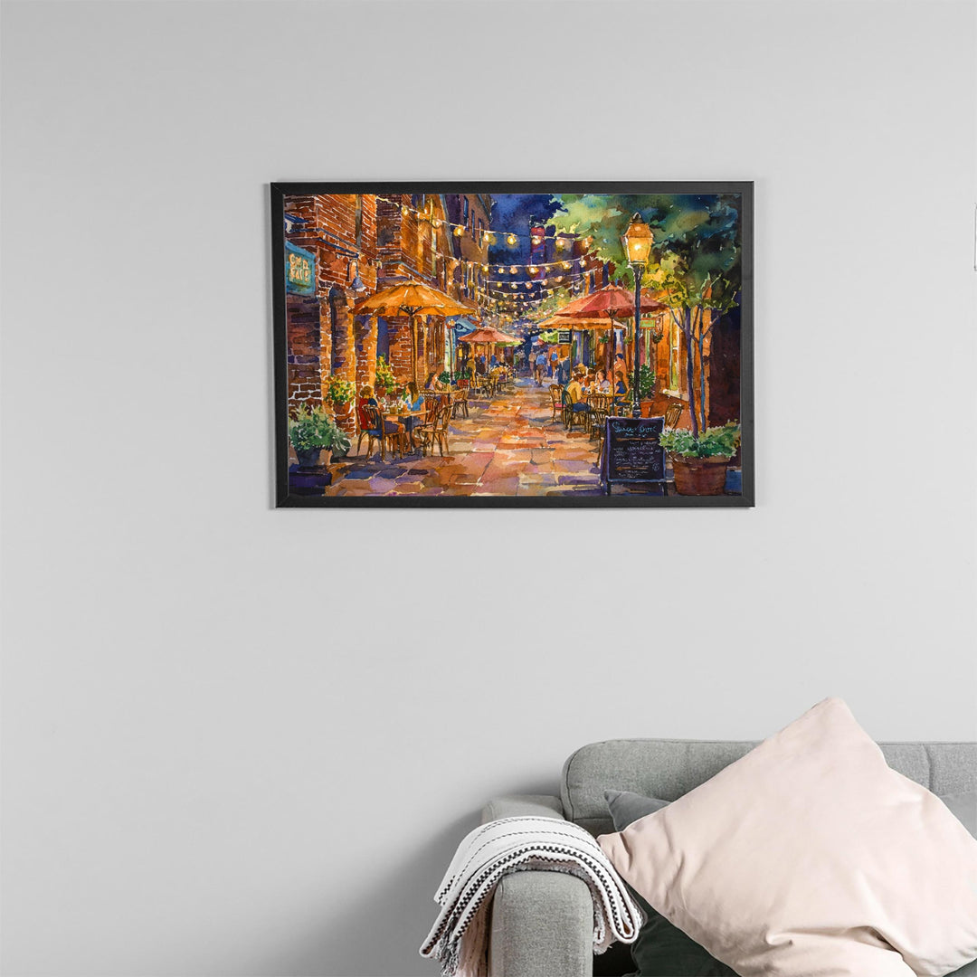 Saratoga Springs New York Watercolor Poster Saratoga Travel Print City Landscape Painting Wall Art Upstate Souvenir