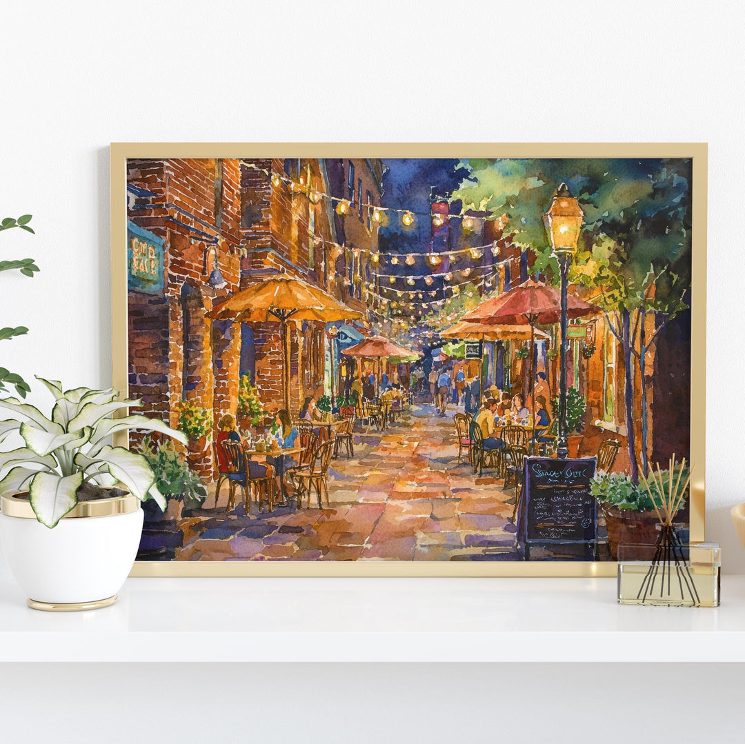 Saratoga Springs New York Watercolor Poster Saratoga Travel Print City Landscape Painting Wall Art Upstate Souvenir