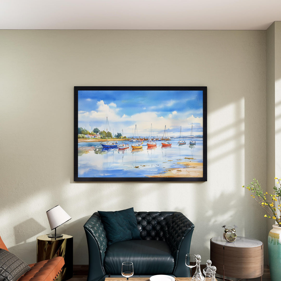 Poole England Watercolor Poster Poole Travel Print Dorset Coast Painting Harbour Wall Art UK Decor Souvenir