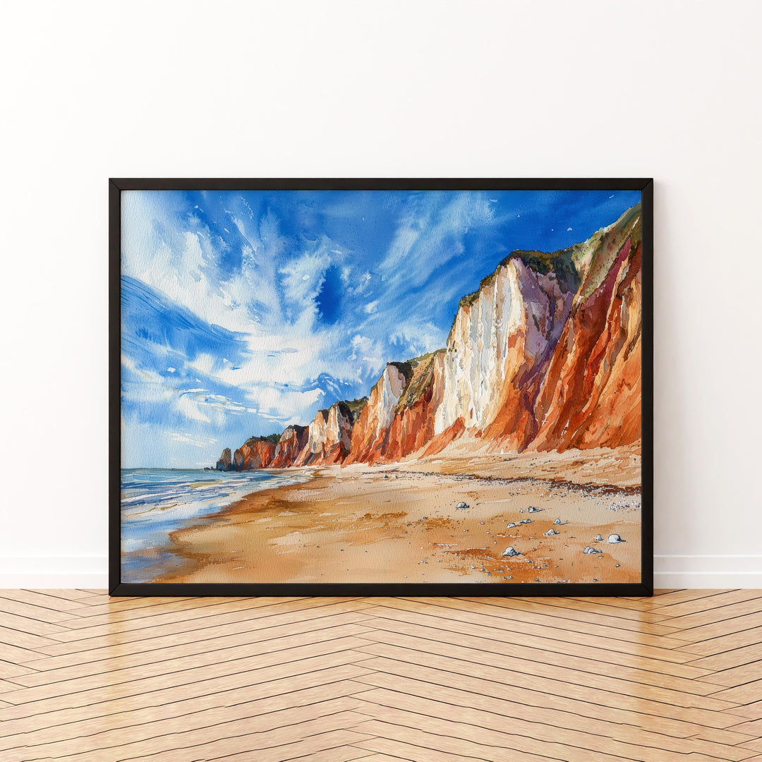 Norfolk Coast England Watercolor Poster Norfolk Travel Print Coastal Landscape Painting Beach Wall Art UK Souvenir