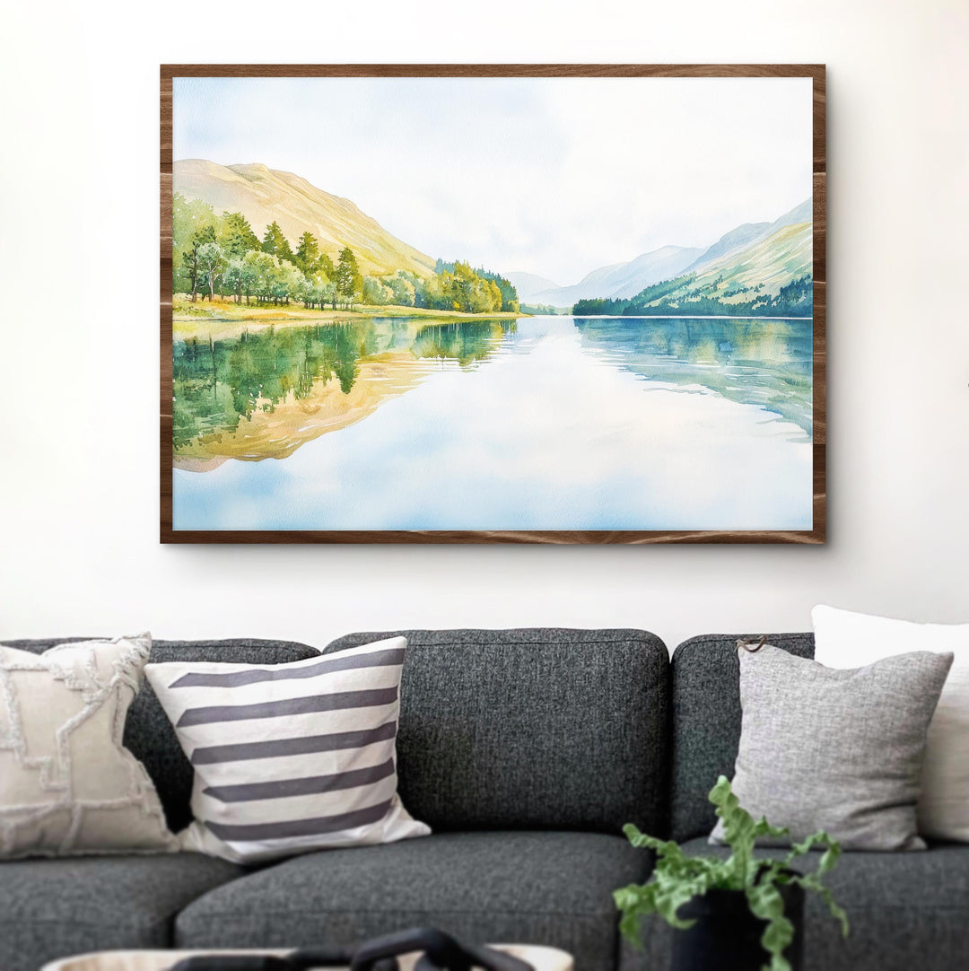 Loweswater England Watercolor Poster Loweswater Travel Print Lake District Painting Mountain Lake Wall Art UK Souvenir