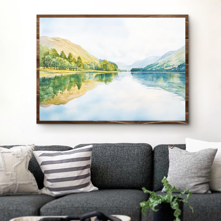 Loweswater England Watercolor Poster Loweswater Travel Print Lake District Painting Mountain Lake Wall Art UK Souvenir