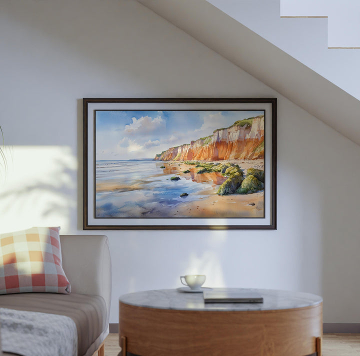 Hunstanton England Watercolor Poster Hunstanton Travel Print Norfolk Coast Painting Seaside Town Wall Art UK Souvenir