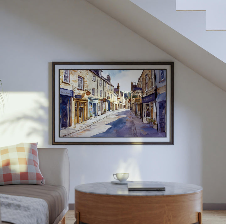 Frome England Watercolor Poster Frome Travel Print Somerset Town Painting Historic Street Wall Art UK Souvenir