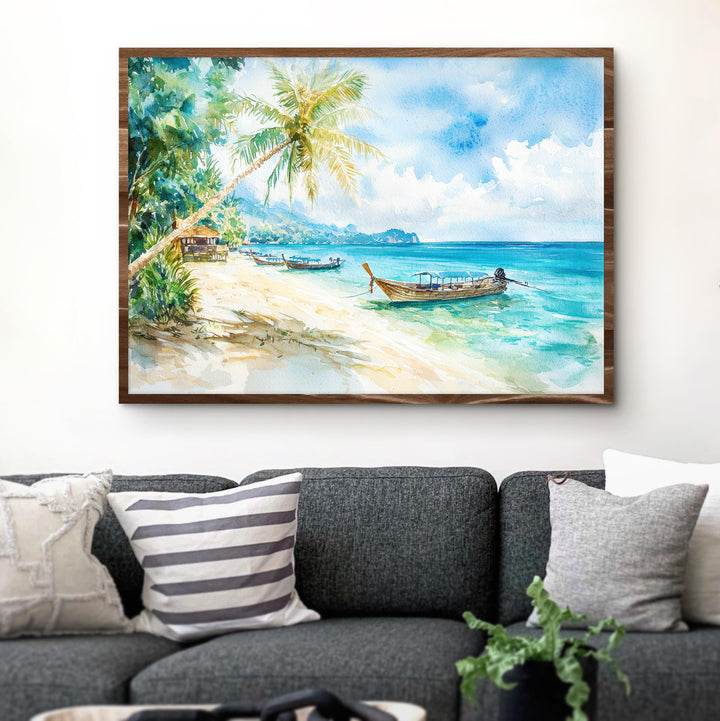 Koh Lanta Thailand Watercolor Poster Koh Lanta Travel Print Tropical Island Painting Beach Wall Art Asia Souvenir