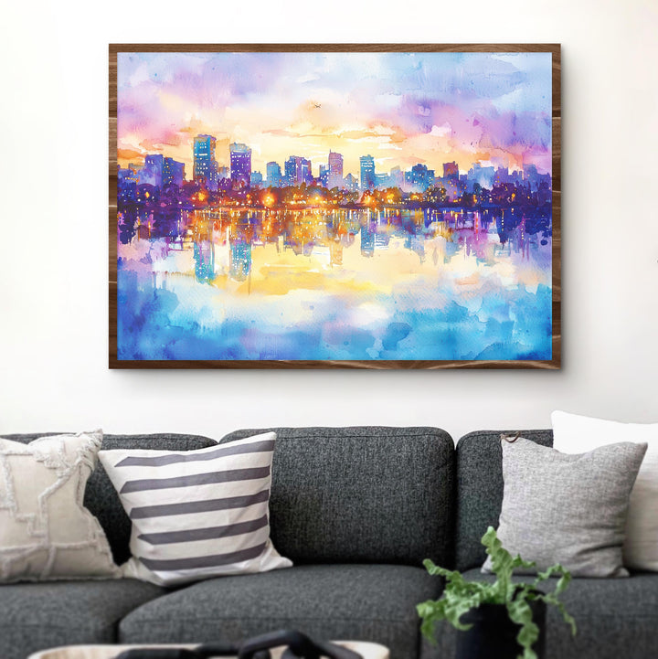 Hanoi Vietnam Watercolor Poster Hanoi Travel Print Old Quarter Painting City Street Wall Art Asia Souvenir