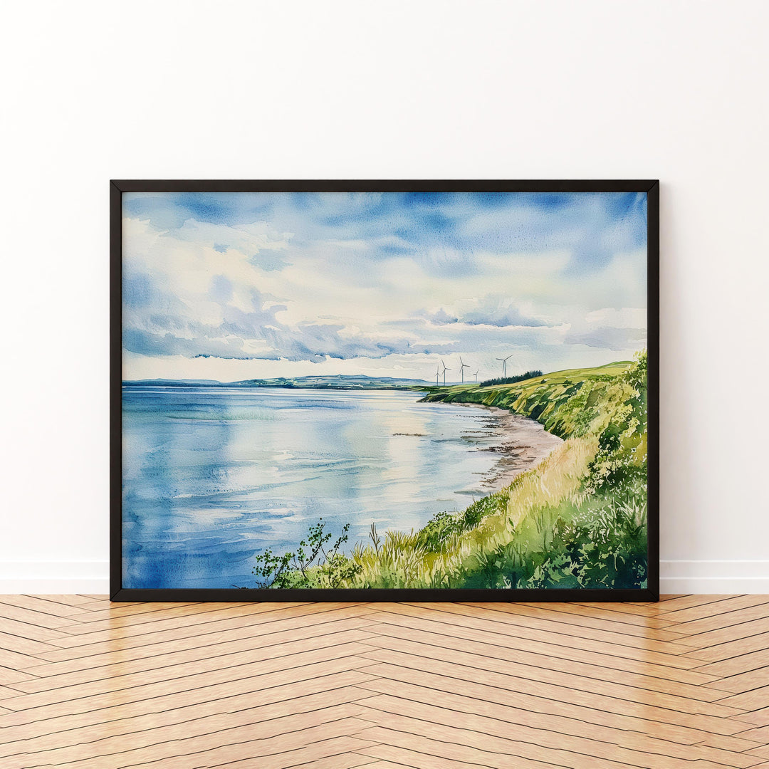 Solway Coast England Watercolor Poster Solway Coast Travel Print Coastal Landscape Painting Seaside Wall Art UK Souvenir
