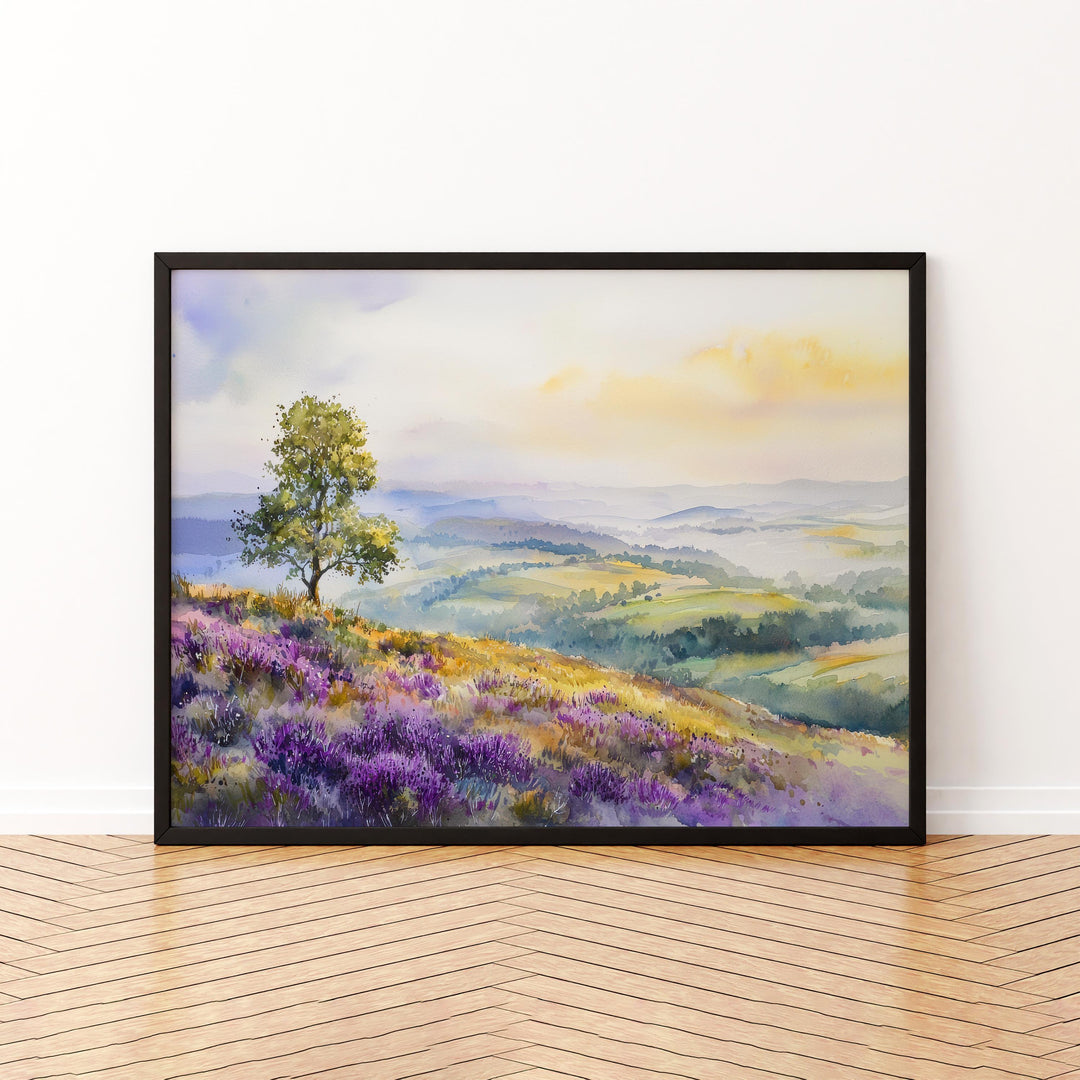 Quantock Hills England Watercolor Poster Quantock Hills Travel Print Countryside Landscape Painting Wall Art UK Souvenir