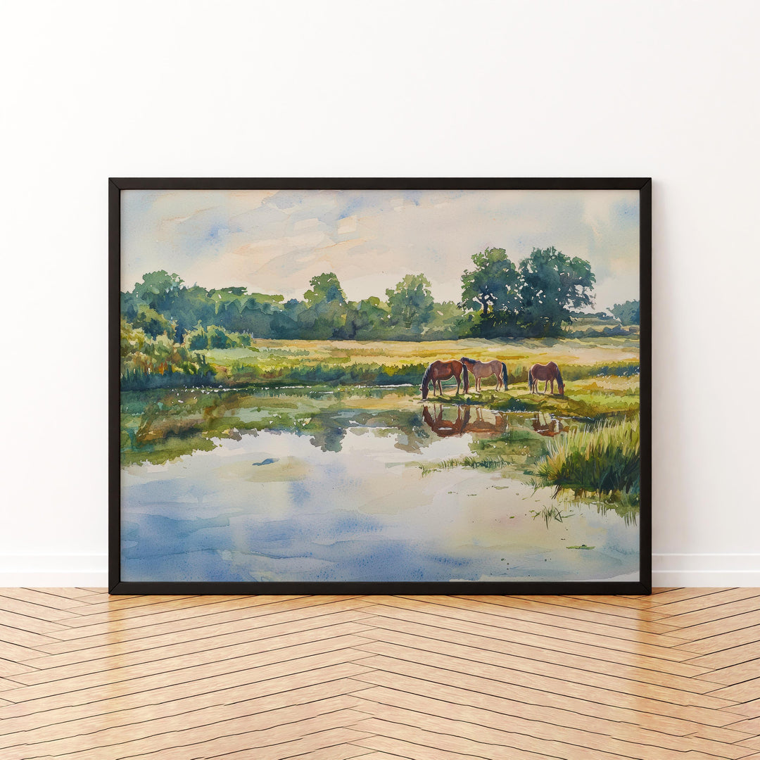 Kent Downs England Watercolor Poster Kent Downs Travel Print Countryside Landscape Painting Wall Art UK Souvenir