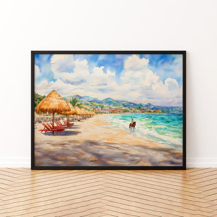 Mexico Watercolor Poster Mexico Travel Print Country Landscape Painting Cultural Wall Art Latin America Souvenir