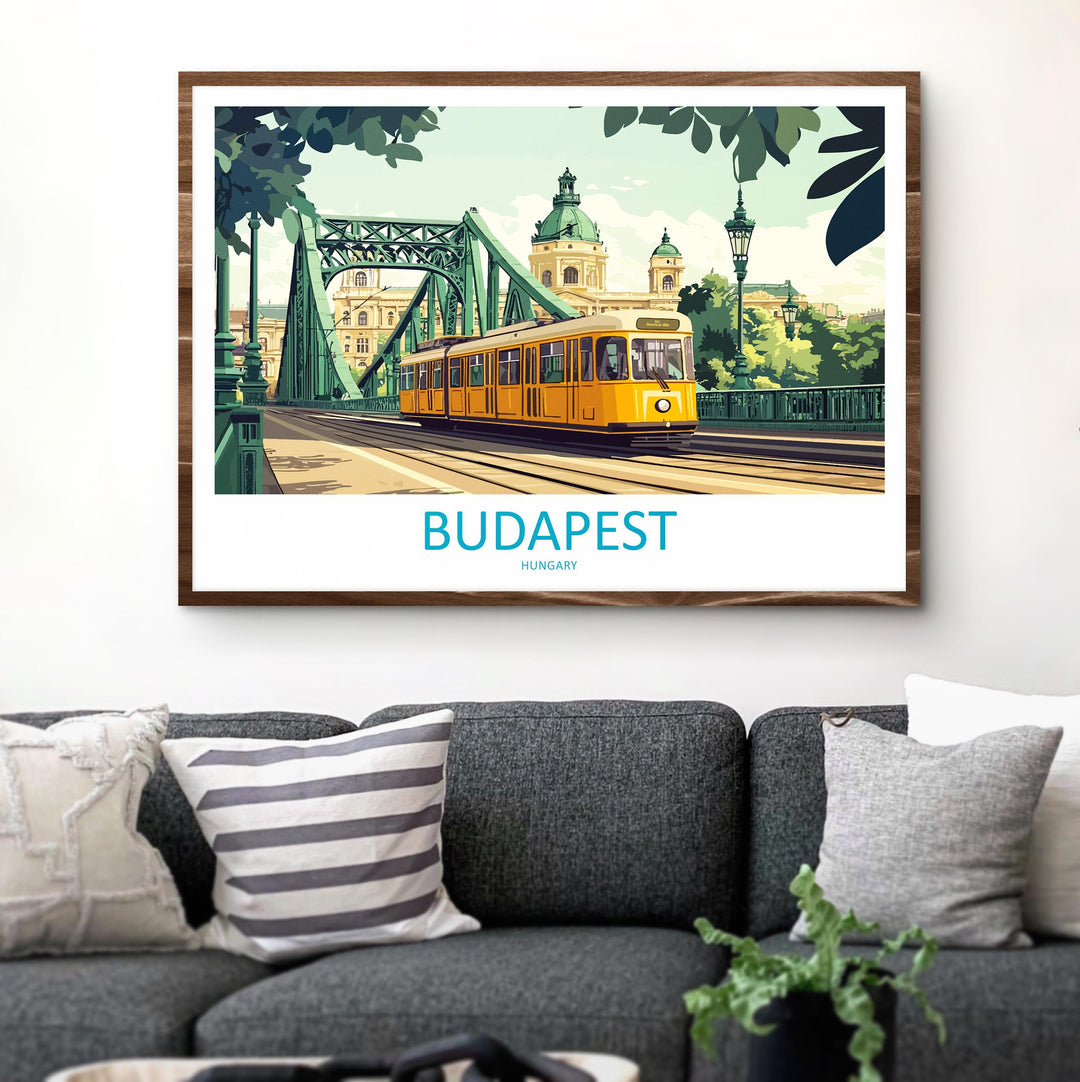 Budapest Hungary Landscape Travel Poster Scenic City Wall Art Historic Architecture Print Europe Decor Danube River Budapest Artwork
