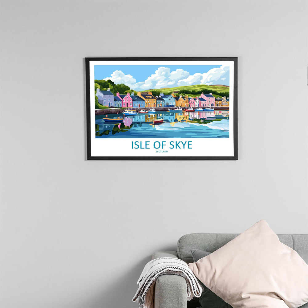 Isle of Skye Scotland Landscape Travel Poster Scenic Highlands Coastline Wall Art Rugged Mountains Print UK Decor Isle of Skye Artwork