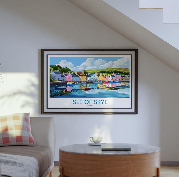 Isle of Skye Scotland Landscape Travel Poster Scenic Highlands Coastline Wall Art Rugged Mountains Print UK Decor Isle of Skye Artwork