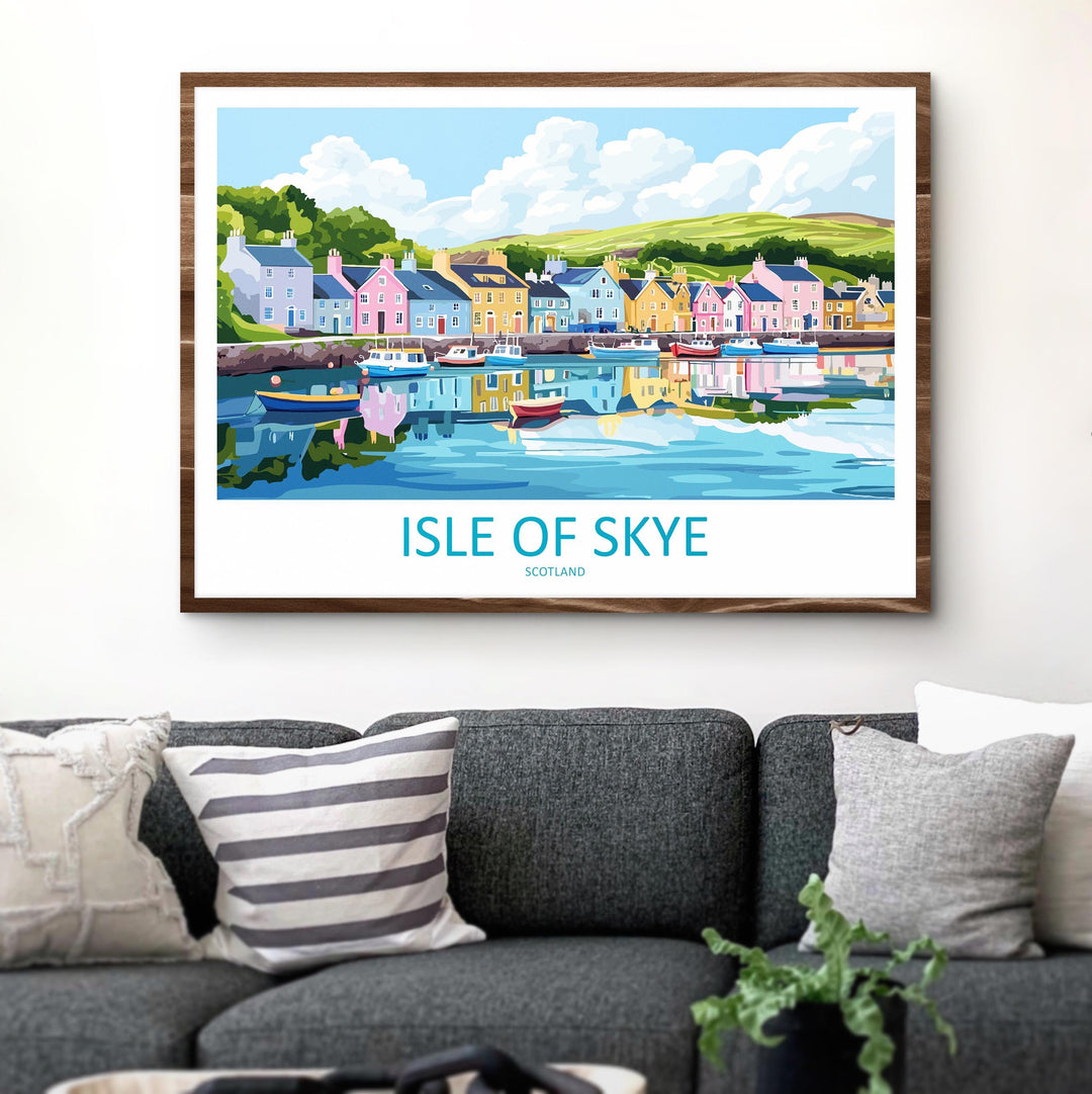 Isle of Skye Scotland Landscape Travel Poster Scenic Highlands Coastline Wall Art Rugged Mountains Print UK Decor Isle of Skye Artwork