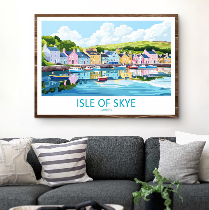 Isle of Skye Scotland Landscape Travel Poster Scenic Highlands Coastline Wall Art Rugged Mountains Print UK Decor Isle of Skye Artwork
