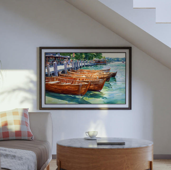 Skaneateles New York Watercolor Poster Skaneateles Travel Print Lake Landscape Painting Wall Art Finger Lakes Souvenir