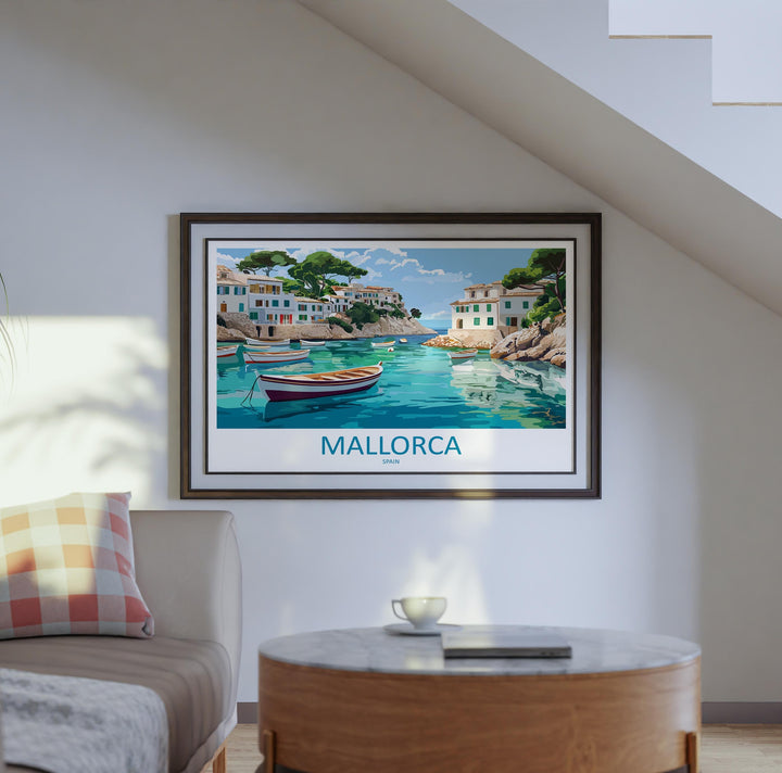 Mallorca Spain Landscape Travel Poster Scenic Island Coastline Wall Art Mediterranean Beaches Print Europe Decor Beautiful Mallorca Artwork