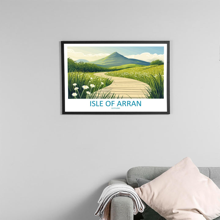Isle of Arran Scotland Landscape Travel Poster Scenic Island Mountains Wall Art Rugged Coastline Print UK Decor Beautiful Arran Artwork