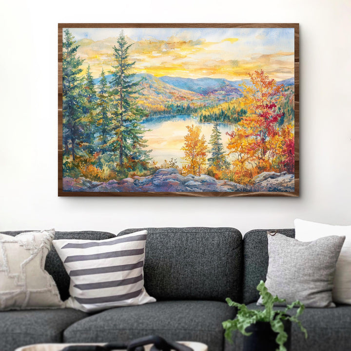 Catskills Mountains New York Watercolor Poster Catskills Travel Print Mountain Landscape Painting Wall Art Upstate Souvenir