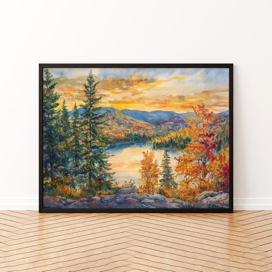 Catskills Mountains New York Watercolor Poster Catskills Travel Print Mountain Landscape Painting Wall Art Upstate Souvenir