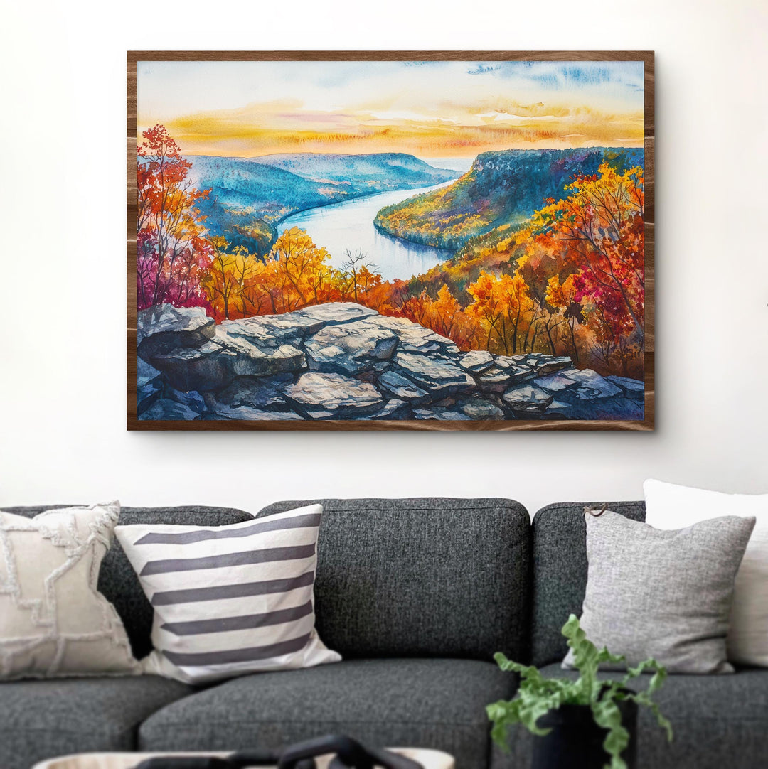 Bear Mountain State Park New York Watercolor Poster Hudson Valley Travel Print Landscape Painting Wall Art Upstate Souvenir